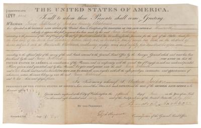 Lot #10 Andrew Jackson Document Signed as President - Image 1