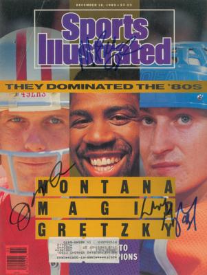 Lot #834 Joe Montana, Magic Johnson, and Wayne