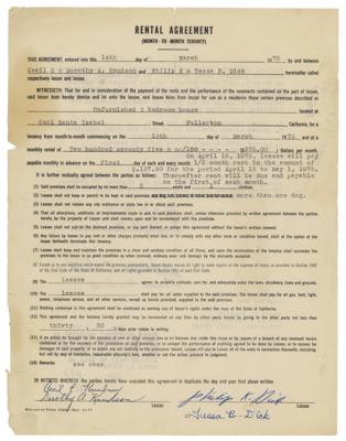 Lot #535 Philip K. Dick: Dick and his wife rent a house in Fullerton 