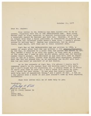 Lot #536 Philip K. Dick: Dick on the second part