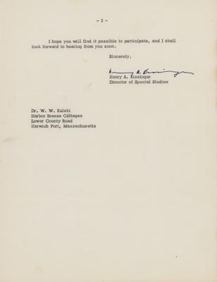 Lot #245 Henry Kissinger: As director of the Rockefeller Brothers' 'Special Studies Project,' Kissinger seeks 