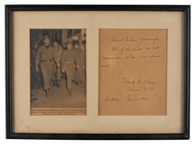 Lot #330 Mark W. Clark Signature - Inscribed to