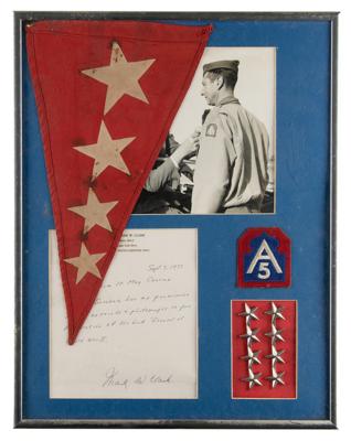 Lot #331 Mark W. Clark and William P. Yarborough (2) Signed Handwritten Letters with United States Fifth Army Display - Image 1