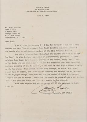 Lot #337 James Gavin Signed Photograph and Typed Letter Signed - Image 2