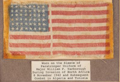 Lot #372 William P. Yarborough Operation Torch Display with Signature and Combat-Worn Patch - Image 1