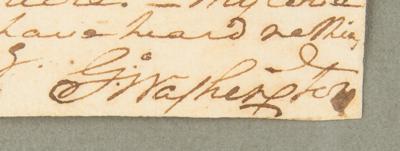 Lot #1 George Washington: Rare handwritten letter by President Washington, entrusting a slave to begin the planting season: 
