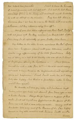 Lot #124 John Jay: Scarce 1779 handwritten letter from John Jay to his wife: 