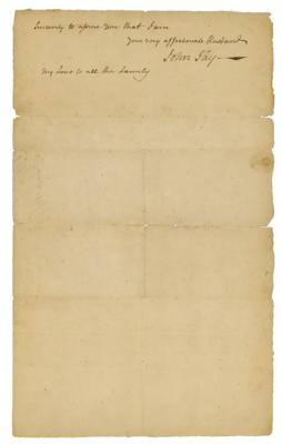 Lot #124 John Jay: Scarce 1779 handwritten letter from John Jay to his wife: 