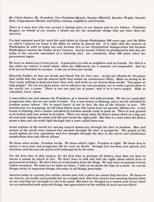 Lot #34 George Bush Typed Inaugural Address Signed - Image 2