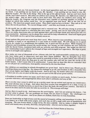 Lot #34 George Bush Typed Inaugural Address Signed - Image 4