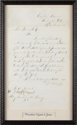 Lot #14 U. S. Grant Letter Signed as President - Image 1
