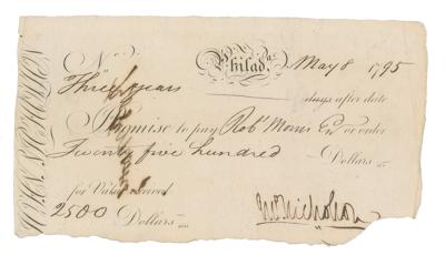 Lot #258 Robert Morris Document Signed - Image 2