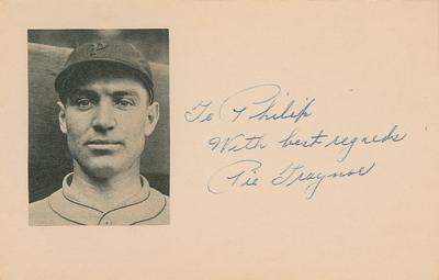 Lot #852 Pie Traynor Signature