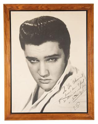Lot #614 Elvis Presley Oversized Signed Photo to Col. Tom Parker - Image 2