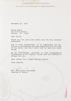 Lot #511 Charles Schulz Signed Sketch - Image 3