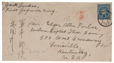 Lot #542 Jack London: Scarce handwritten letter from war correspondent Jack London, while embedded with the 