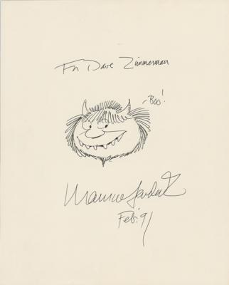 Lot #544 Maurice Sendak Signed Sketch