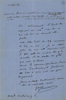 Lot #538 Gustave Flaubert Autograph Letter Signed - Image 1