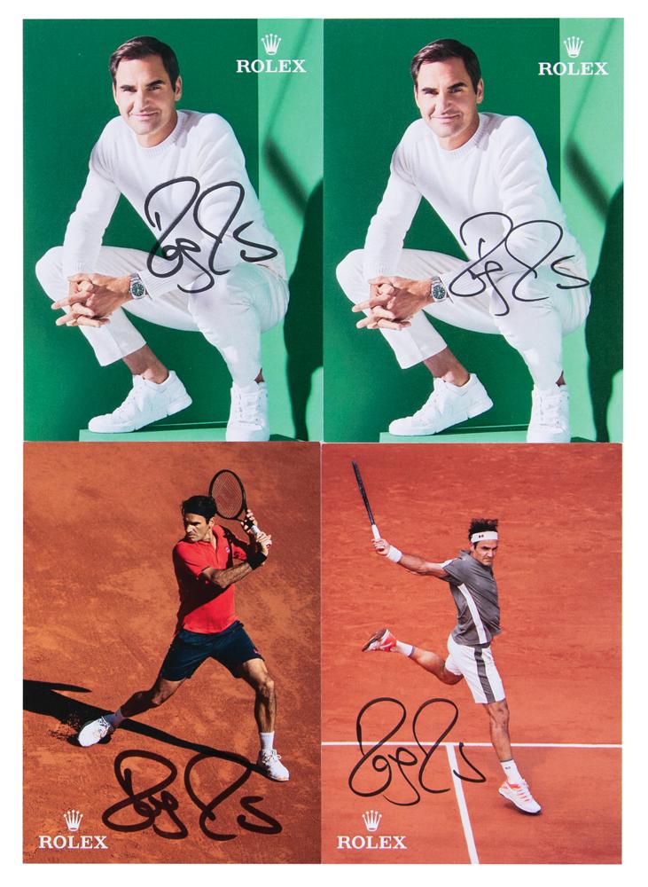Roger Federer (4) Signed Promo Cards | RR Auction