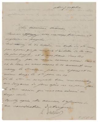 Lot #131 Louis Pasteur Letter Signed - Image 1