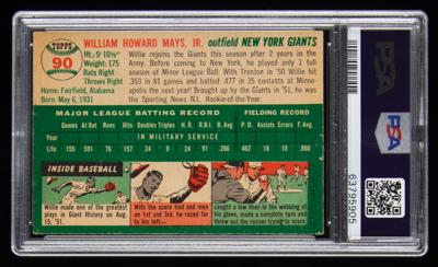 Lot #930 1954 Topps #90 Willie Mays PSA EX 5 Baseball Card - Image 2
