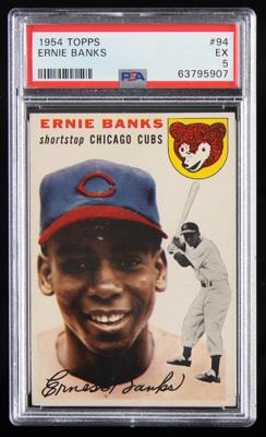 Lot #931 1954 Topps #94 Ernie Banks PSA EX 5 Baseball Card - Image 1