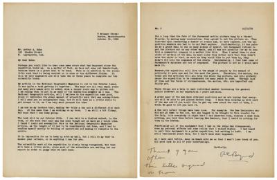 Lot #179 Richard E. Byrd: Lengthy letter to the physicist of his famed Antarctic Expedition?