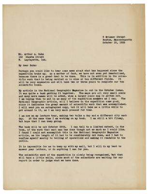 Lot #179 Richard E. Byrd: Lengthy letter to the physicist of his famed Antarctic Expedition?