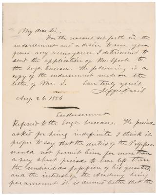 Lot #326 Jefferson Davis Autograph Letter Signed Twice - Image 1