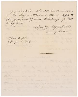 Lot #326 Jefferson Davis Autograph Letter Signed Twice - Image 2
