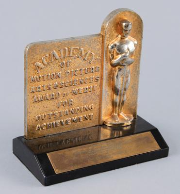 Lot #696 Academy Award Plaque: Set Decoration for An American in Paris (1951): Rare Academy Award for 
