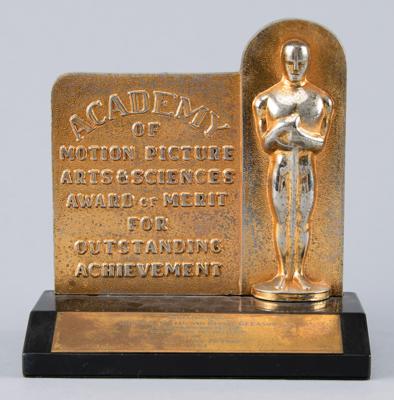Lot #696 Academy Award Plaque: Set Decoration for An American in Paris (1951): Rare Academy Award for 