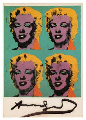 Lot #410 Andy Warhol Signed Postcard of 'Marilyn Monroe' - Image 1