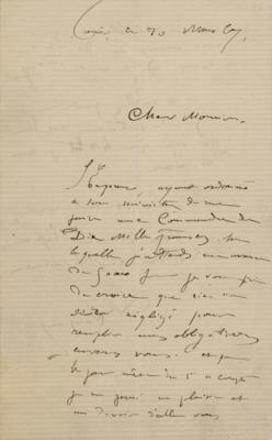 Lot #417 Jean-Baptiste Carpeaux Autograph Letter Signed - Image 1