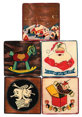 Lot #712 Dwight Frye (5) Handmade Christmas Cards - Image 1