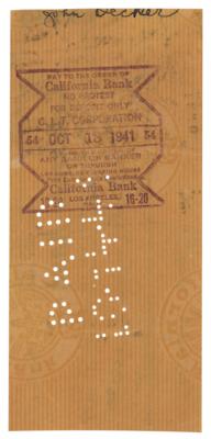 Lot #789 John Decker Signed Check - Image 1
