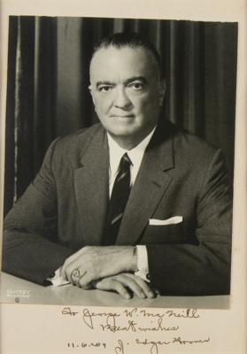 Lot #221 J. Edgar Hoover Signed Photograph - Image 1