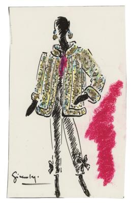 Lot #404 Hubert de Givenchy Signed Sketch - Image 1
