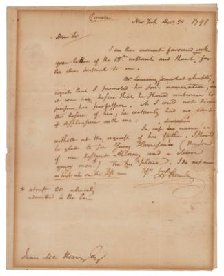 Lot #84 Alexander Hamilton Autograph Letter Signed - Image 1