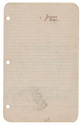 Lot #706 James Dean Signature - Image 1