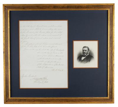 Lot #8 U.S. Grant Document Signed as President - Image 1
