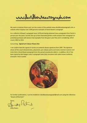 Lot #643 David Bowie Signed Picture Disc - Image 2