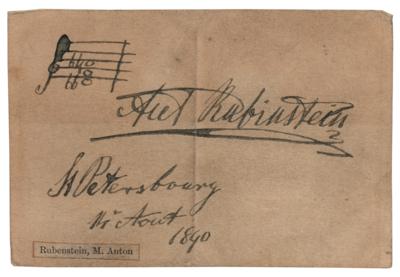 Lot #587 Anton Rubinstein Autograph Musical Quotation Signed - Image 1