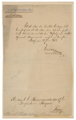 Lot #146 Crown Prince Rudolf of Austria Document Signed - Image 1