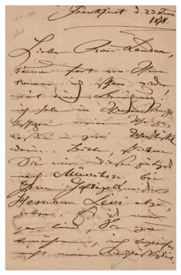 Lot #538 Clara Schumann: Schumann orders her watch and keys to be 