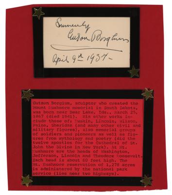 Lot #415 Gutzon Borglum Signature - Image 1