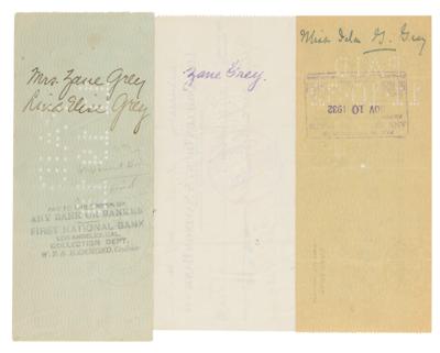 Lot #491 Zane Grey (3) Signed Checks - Image 2