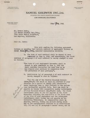 Lot #814 Howard Hawks Document Signed - Image 1