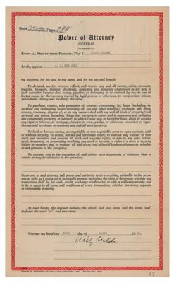 Lot #918 Billy Wilder Document Signed - Image 1