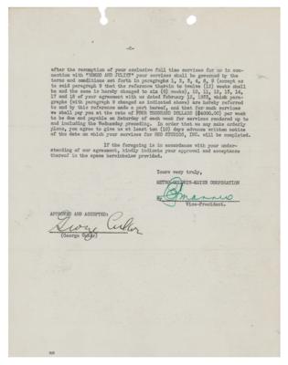 Lot #787 George Cukor and Eddie Mannix Document Signed - Image 1